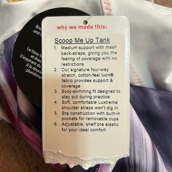 Lululemon Womens Scoop Me Up Tank Size 4 White Indigo Mirage Gym Y2K Yoga Run - Picture 7 of 9